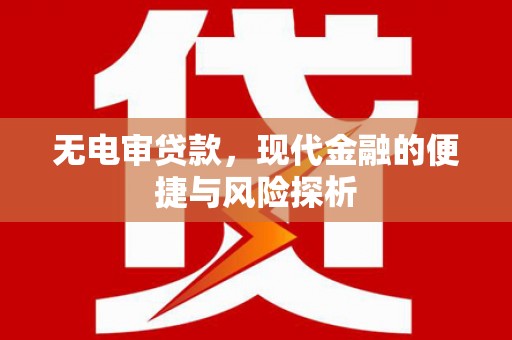 铜梁无电审贷款，现代金融的便捷与风险探析
