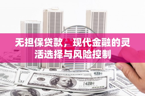 小金无担保贷款，现代金融的灵活选择与风险控制
