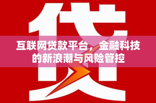 广宗互联网贷款平台，金融科技的新浪潮与风险管控