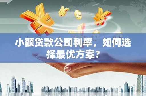 蕲春小额贷款公司利率，如何选择最优方案？