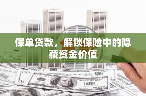 施秉保单贷款，解锁保险中的隐藏资金价值