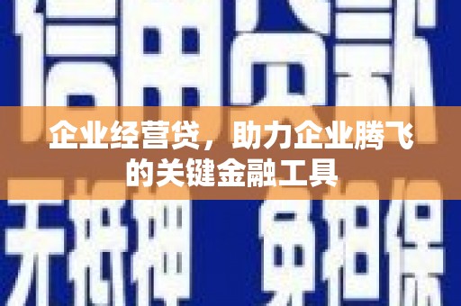 武侯企业经营贷，助力企业腾飞的关键金融工具